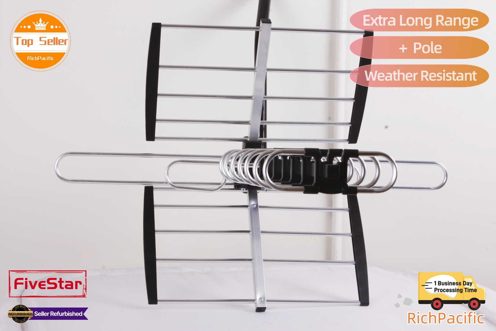 Newly upgraded VHF UHF 4K HDTV Antenna Outdoor 300 Miles Mounting Kit Included