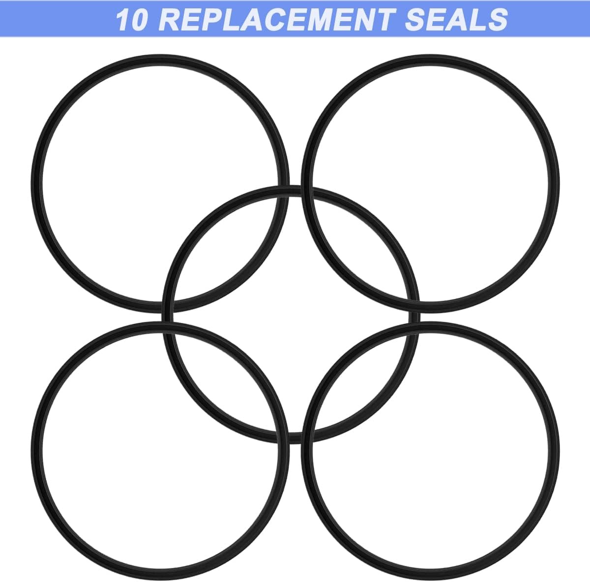 10 Pcs Replacement Rubber Lid Seals Compatible with 16 & 20 oz Contigo Black