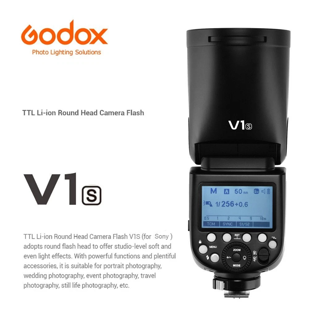 US Godox V1-S 2.4G TTL HSS 1/8000s Camera Flash Speedlite For Sony A7III A7RIII