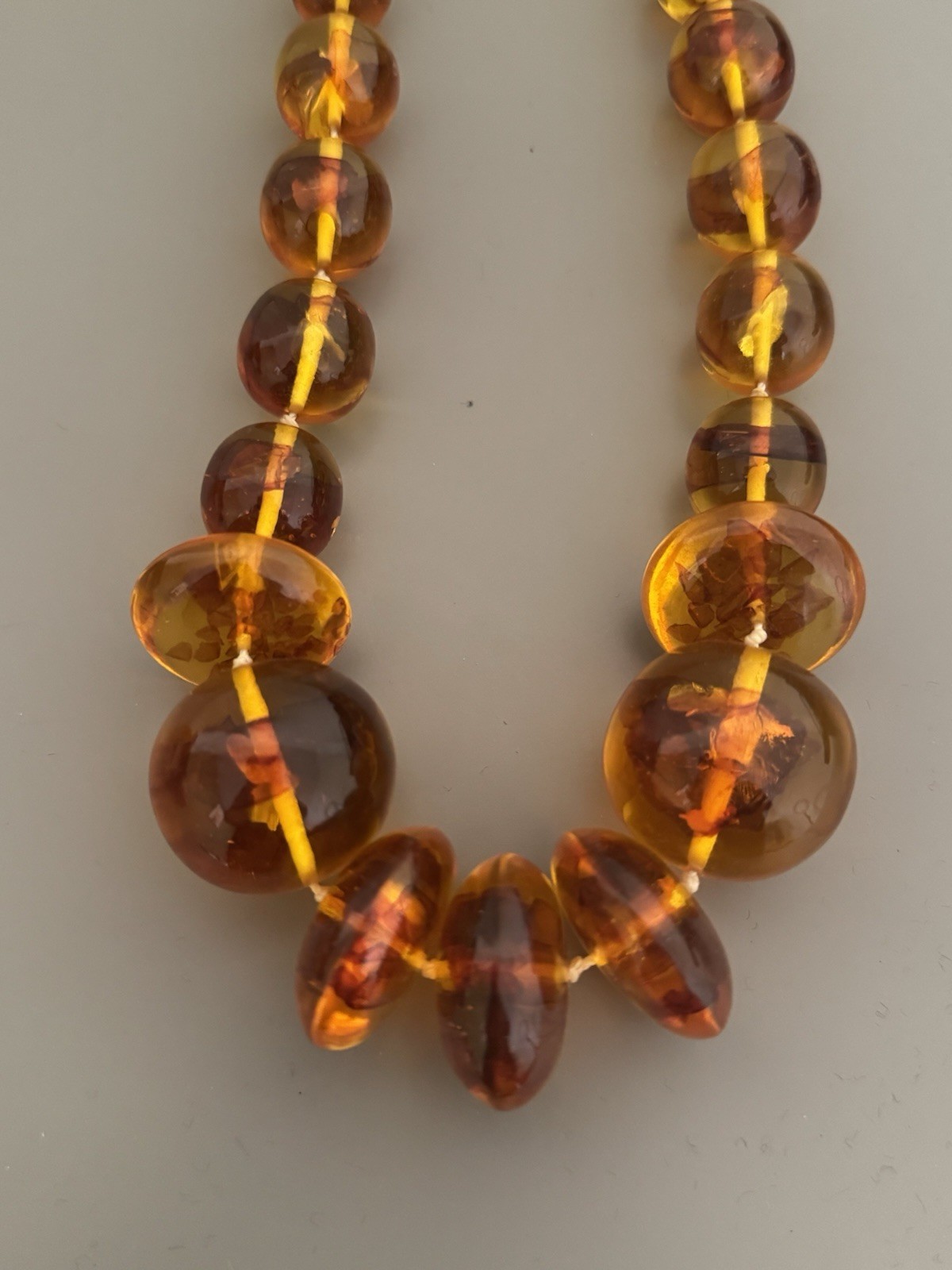 Vintage Baltic Amber Polished Graduated Bead Necklace