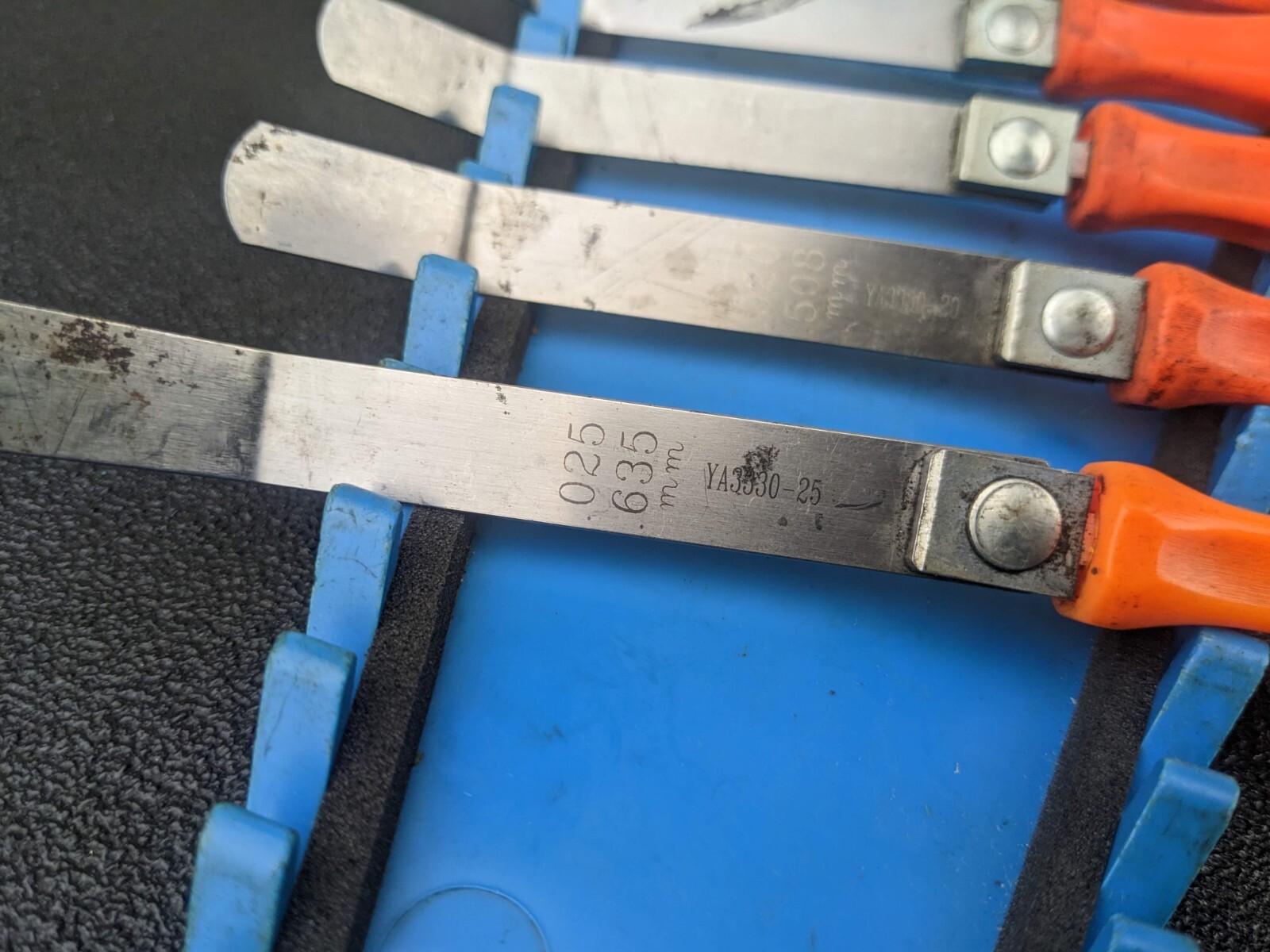 #bk608 Snap-On Tools Orange E-Z Grip Feeler Gauges from FB333O Set