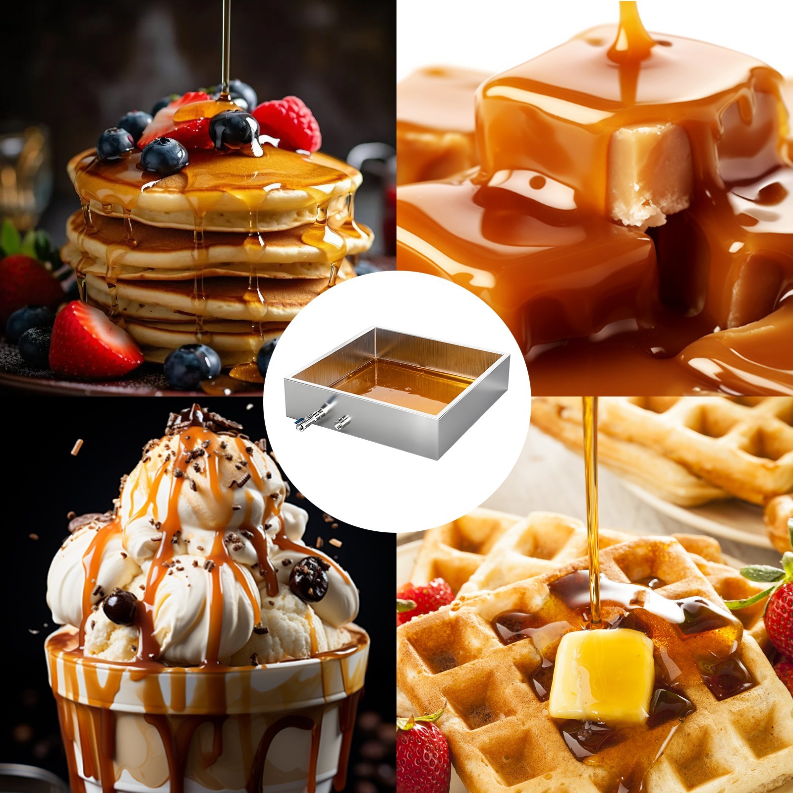 Minneer 304 Stainless Steel Maple Syrup Evaporator Pan W/Valve For Home Outdoor