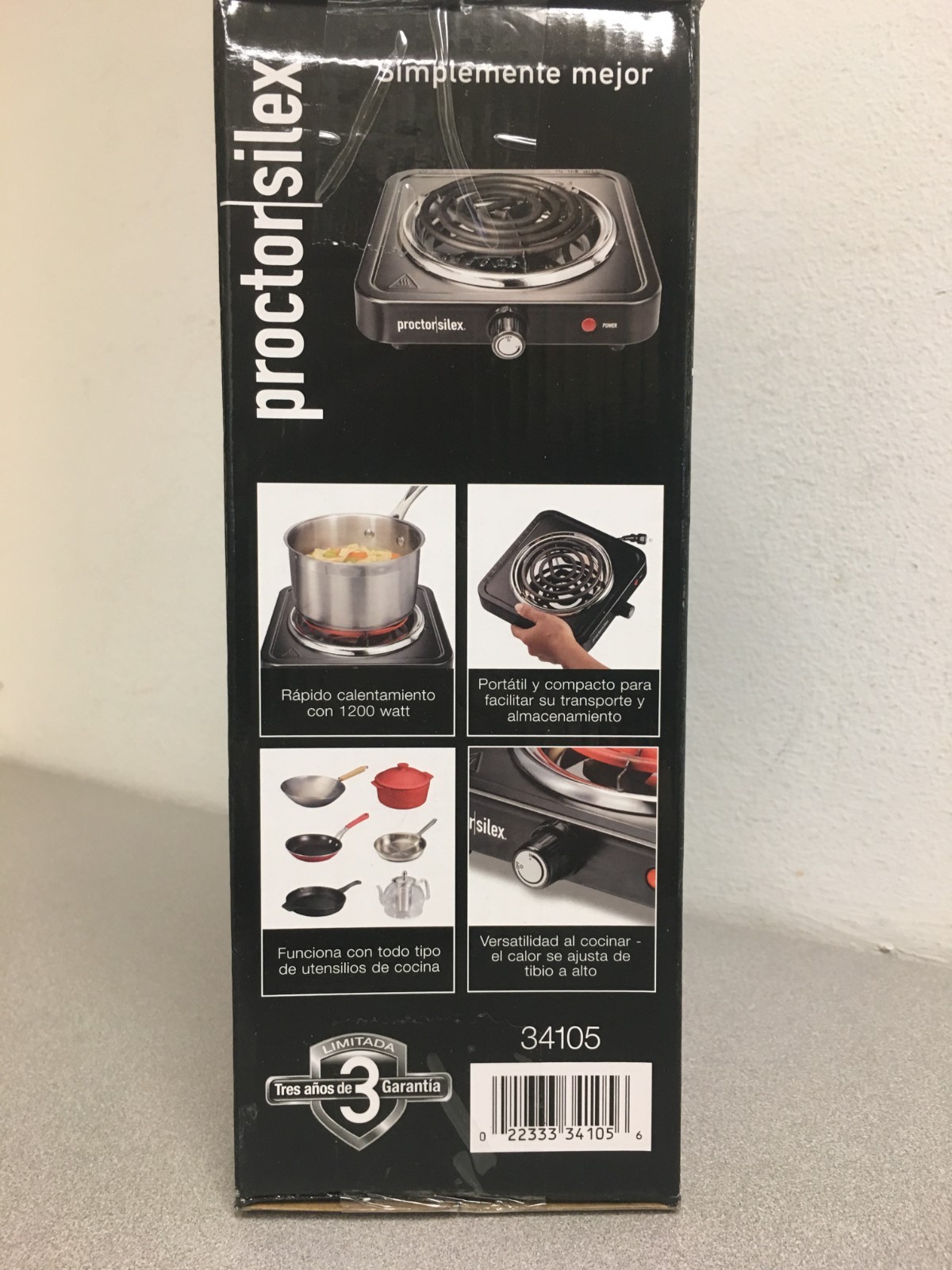 Proctor Silex 34105 1 Burner Stainless Steel Table Top Burner