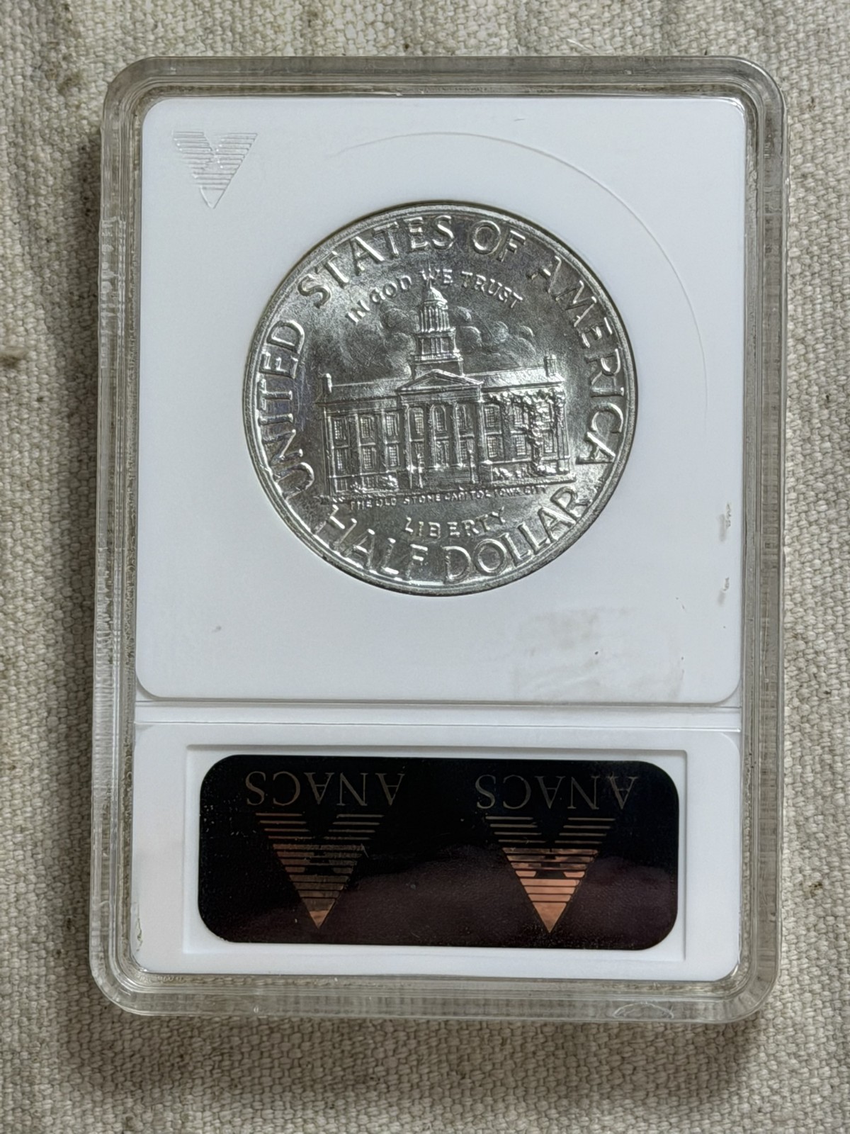 1946 P Iowa Commemorative 90% Silver Half Dollar ANACS MS 64 Vintage Soapbox