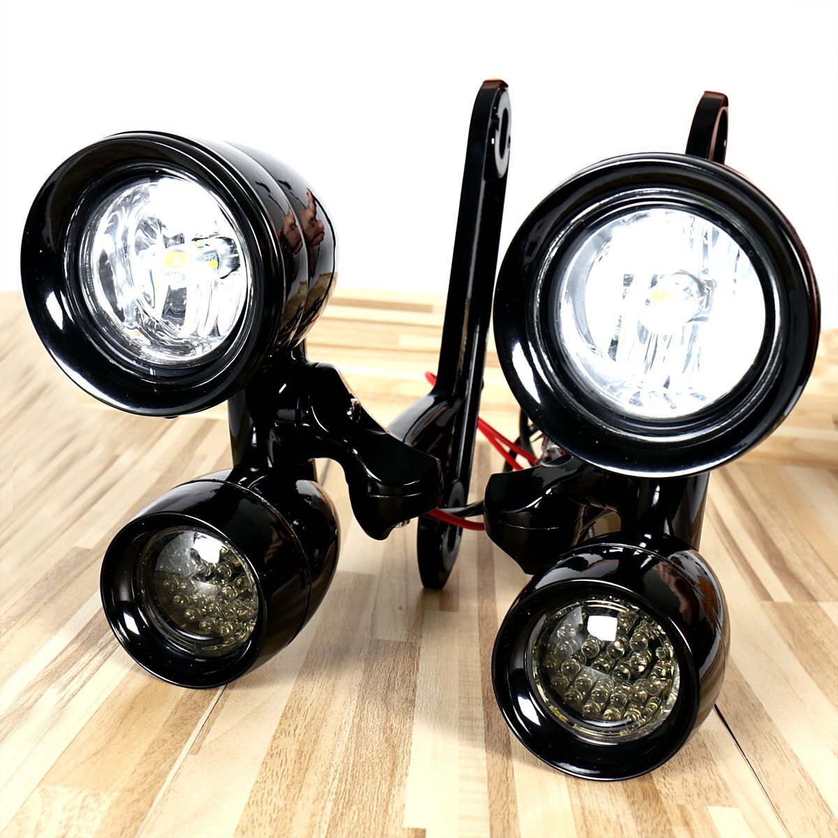 LED Black Fairing Mounted Driving Lights&Turn Signals For Harley FLHT 2014-2023