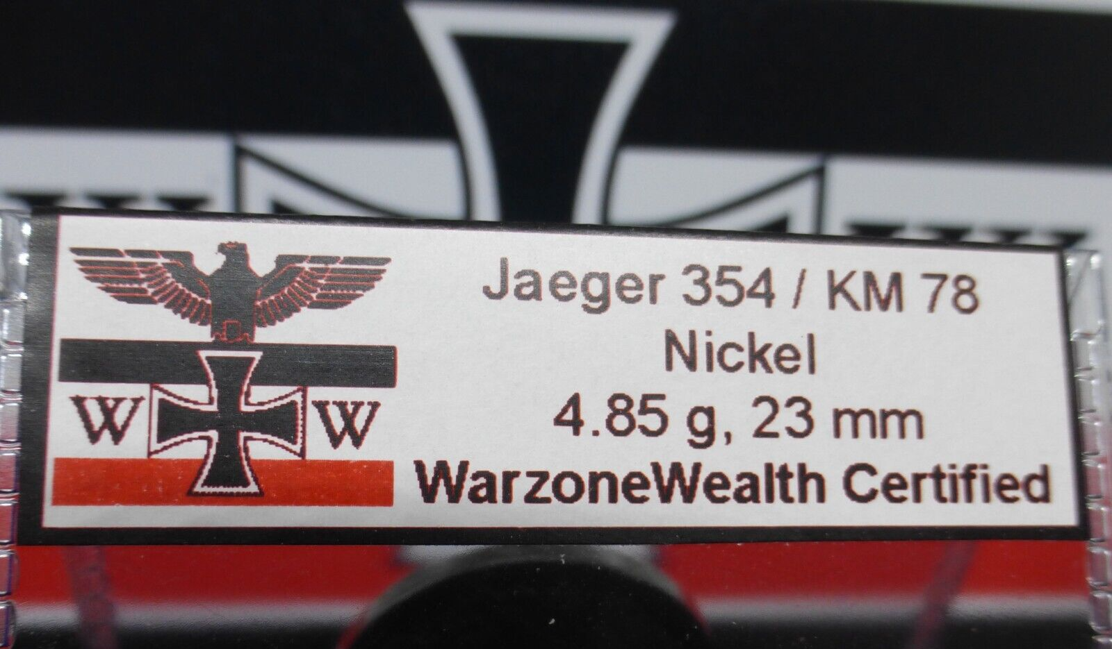 Beautiful 1 Reichsmark Nazi Coin: Genuine Nickel Third Reich WW2 Germany Mark