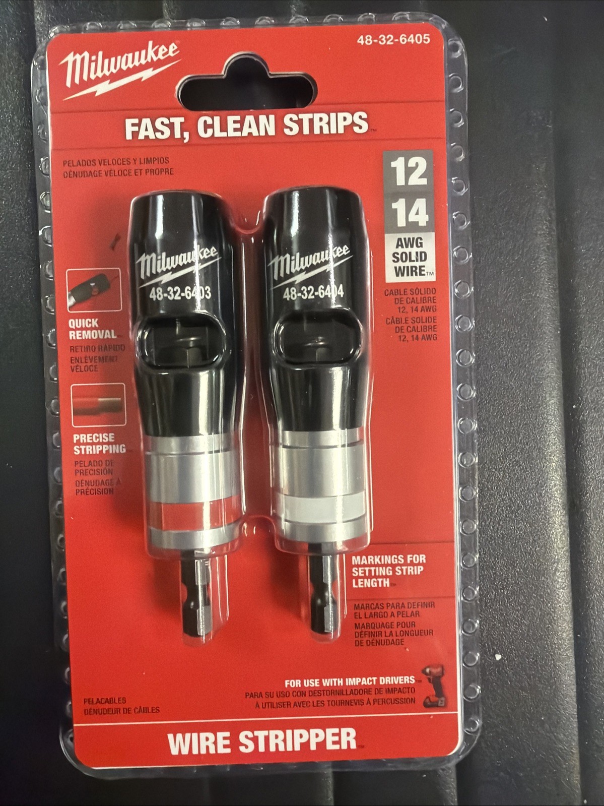 Milwaukee 48-32-6405 2-Piece Solid AWG Wire Stripper Set (12 & 14 AWG)