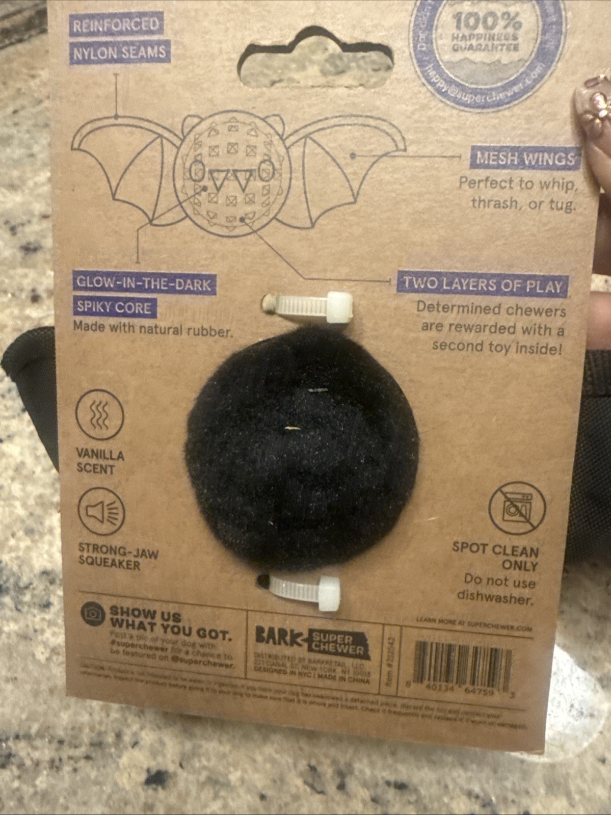 Bark Howl O Ween Super Chewer Dog Toy ~ BRAM THE BAT ~ SMALL ~ NEW