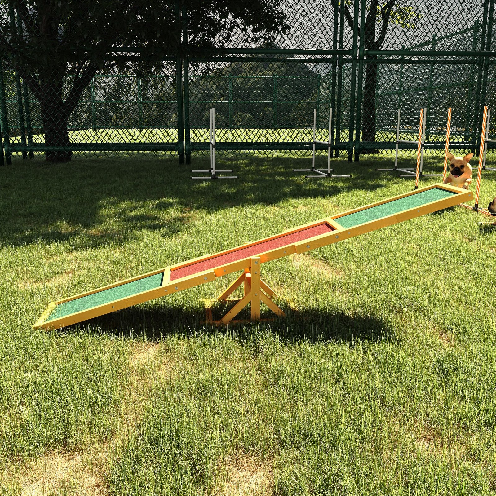 Wooden Dog Agility Seesaw for Training and Exercise, Natural