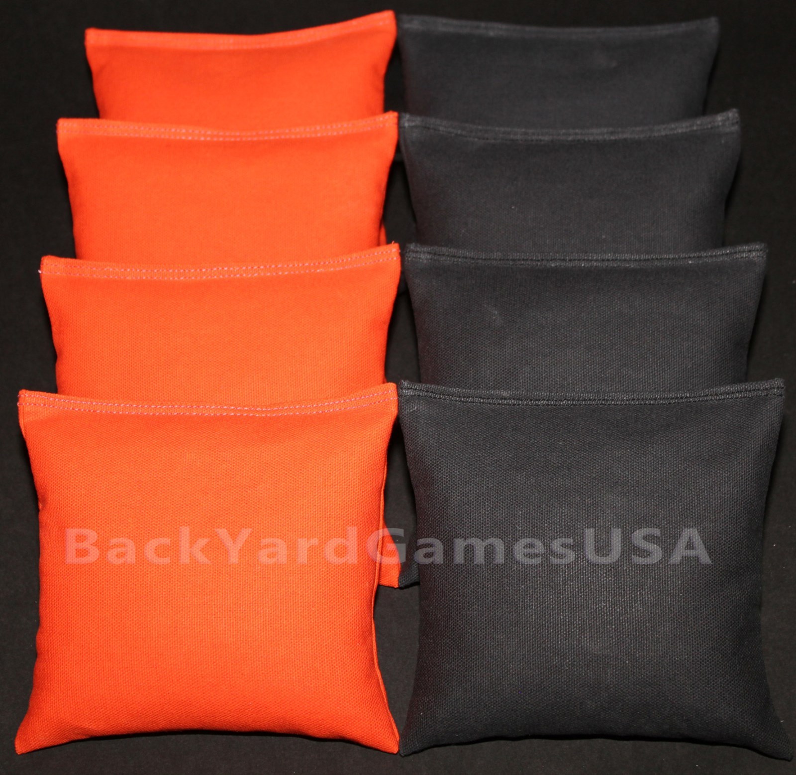 CORNHOLE BEAN BAGS Orange & Black 8 ACA Regulation Corn Hole Game Bags Harley CS
