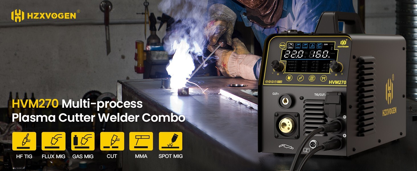 6 in1 MIG/CUT/TIG/MMA Welder 220V 250A Gas/Gasless Welding Machine Plasma Cutter
