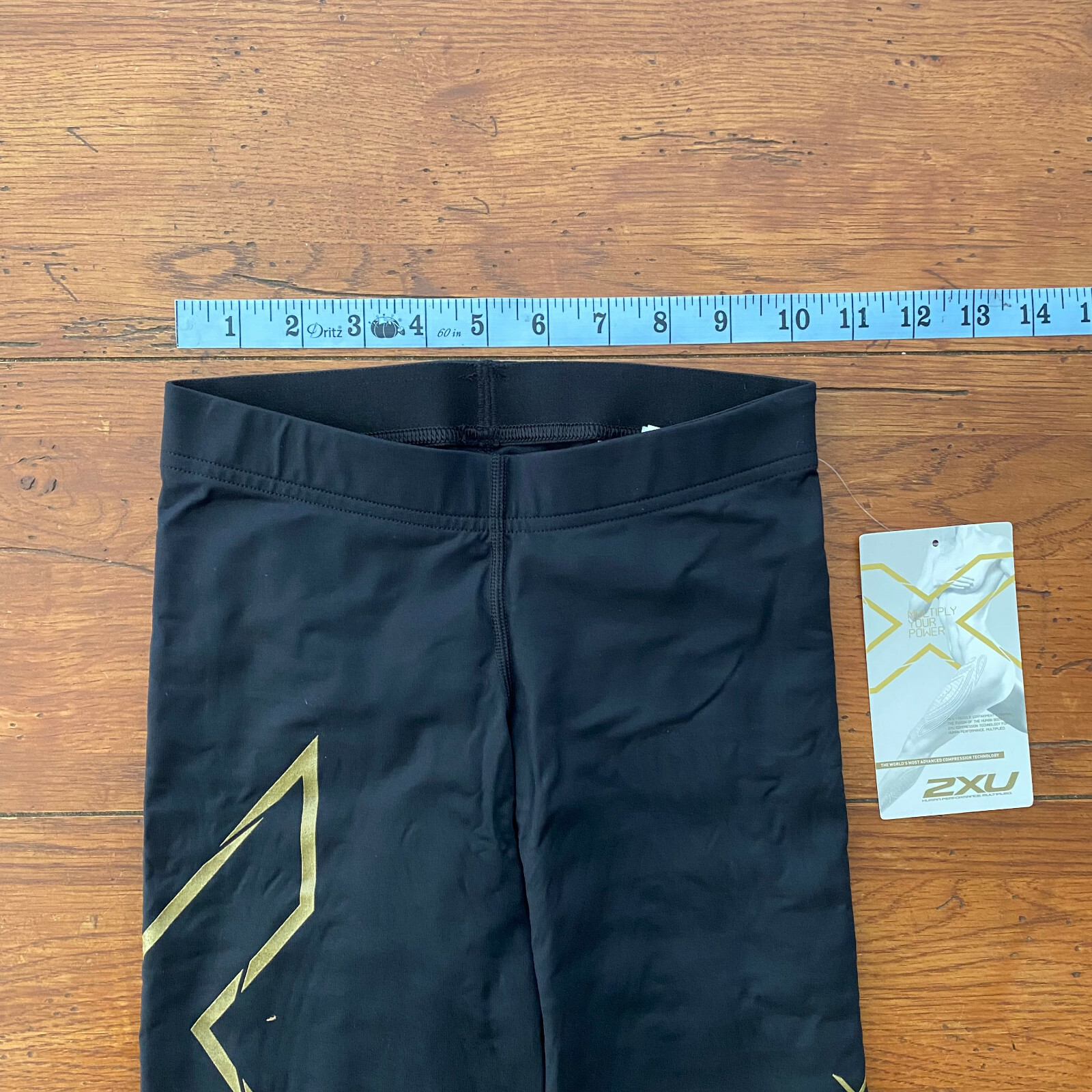 2XU Women's XS 3/4 Tights MCS Thermal Elite Alpine Compression Black/Gold Capri