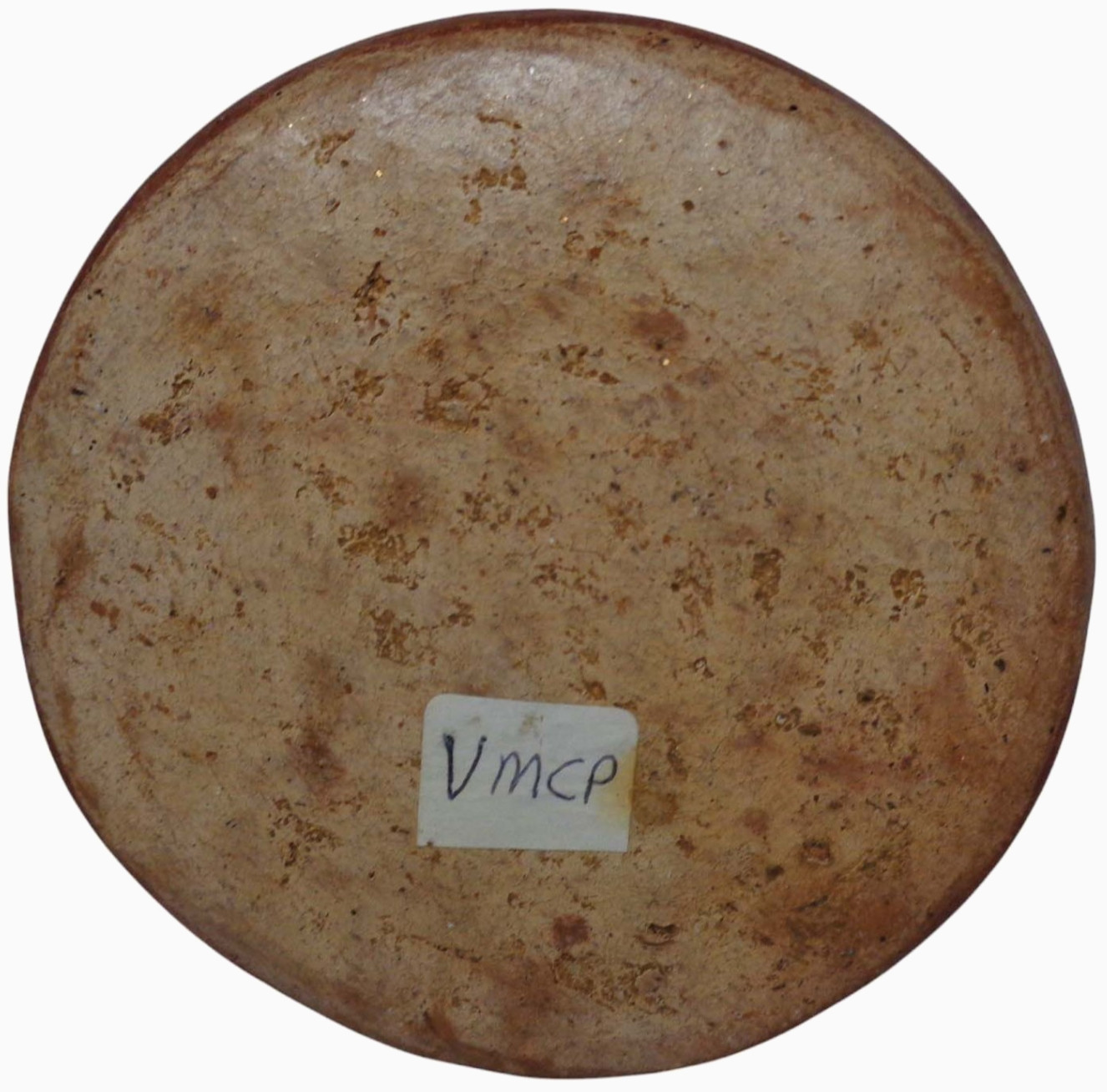 MID-CENT REPRO of PRE-COLUMBIAN HAND DEC CERAMIC CYLINDER VESSEL of SEATED DEITY