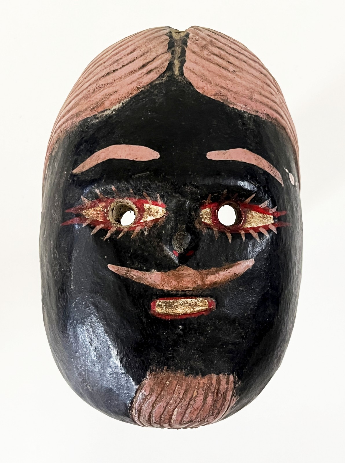 OLD MEXICAN HIDALGO JUANEGRO CUANEGRO JUAN NEGRO FOLK ART HAND CARVED DANCE MASK