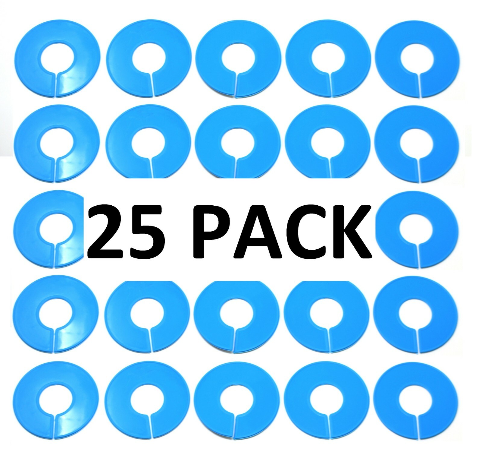 Blue Round Plastic Blank Rack Size Dividers - Multi-Pack