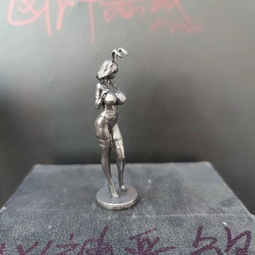 Black Pure Copper Rabbit Girl Nude Body Statue Art Hand-me-down Model Ornament 1