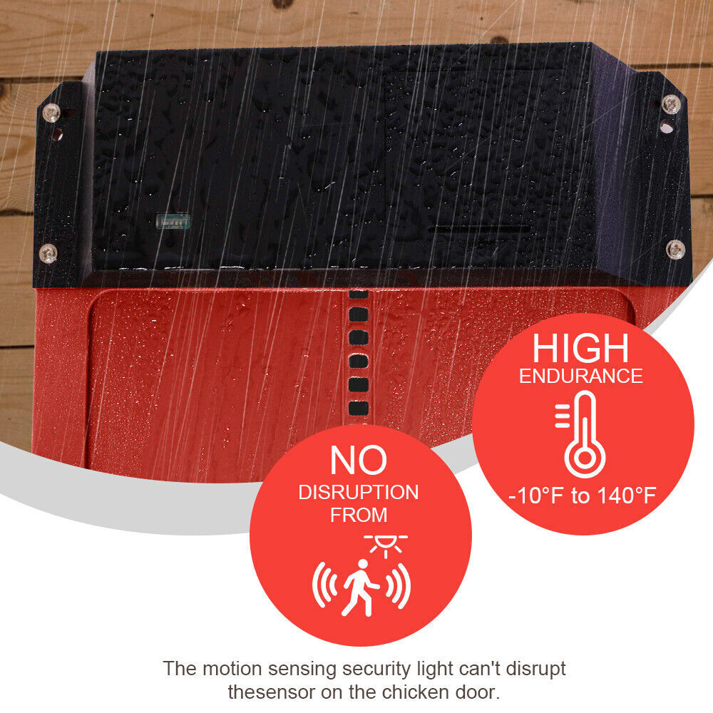 Chicken Coop Door Automatic Waterproof With Light Sensor Poultry Gate Hen