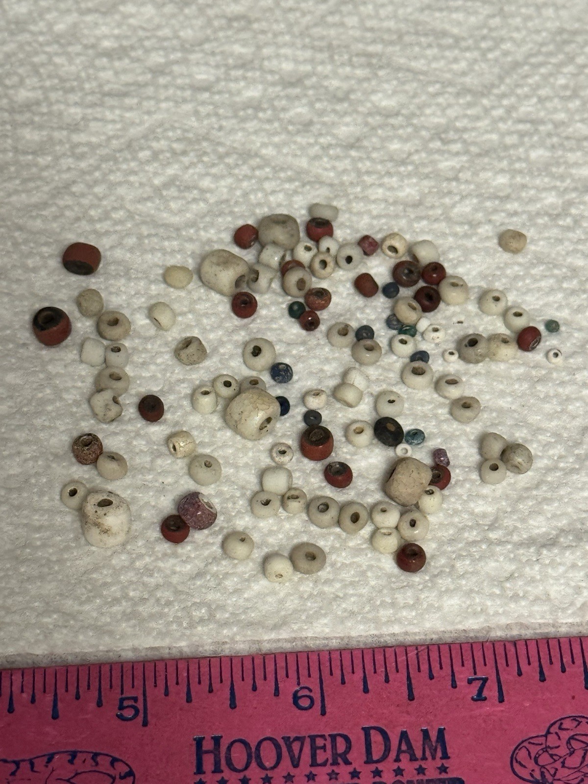 LOT OF 106 ANTIQUE CALIFORNIA TRADE BEADS FOUND BETWEEN AUBURN & PLACERVILLE