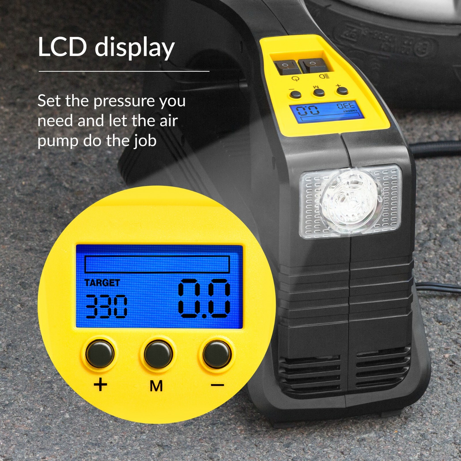 Air Compressor kensun Tire inflator portable digital Electric ac\dc
