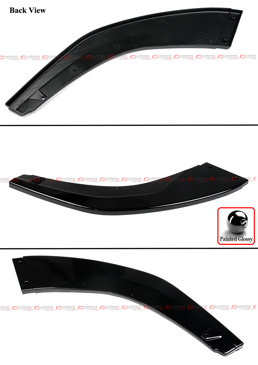 FOR 15-21 VW GOLF R GTI MK7 MK7.5 GLOSS BLACK V STYLE FRONT BUMPER LIP SPLITTER