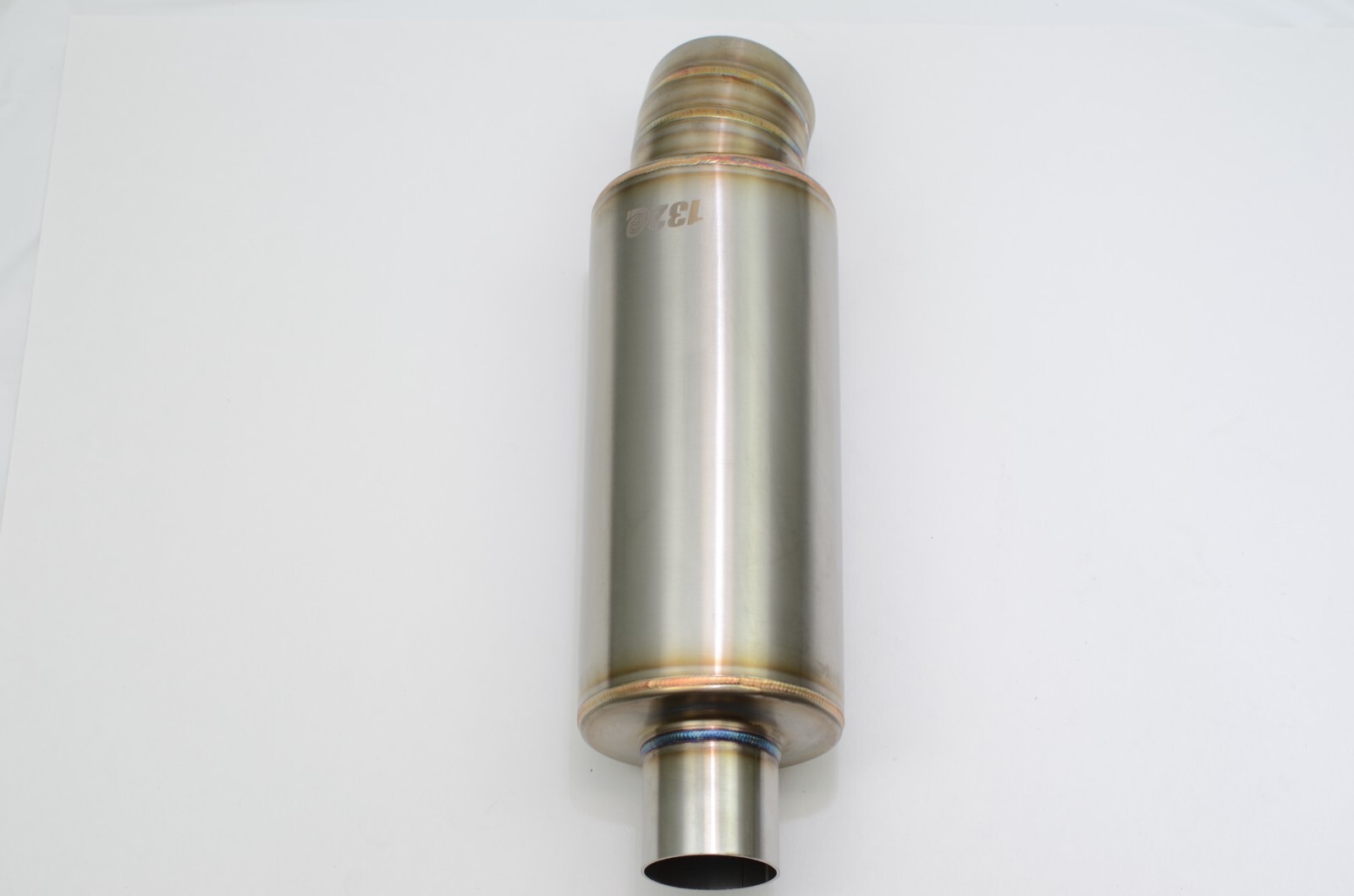 1320 Turn down dolphin muffler stainless steel universal 2.5" inlet 3.5" outlet