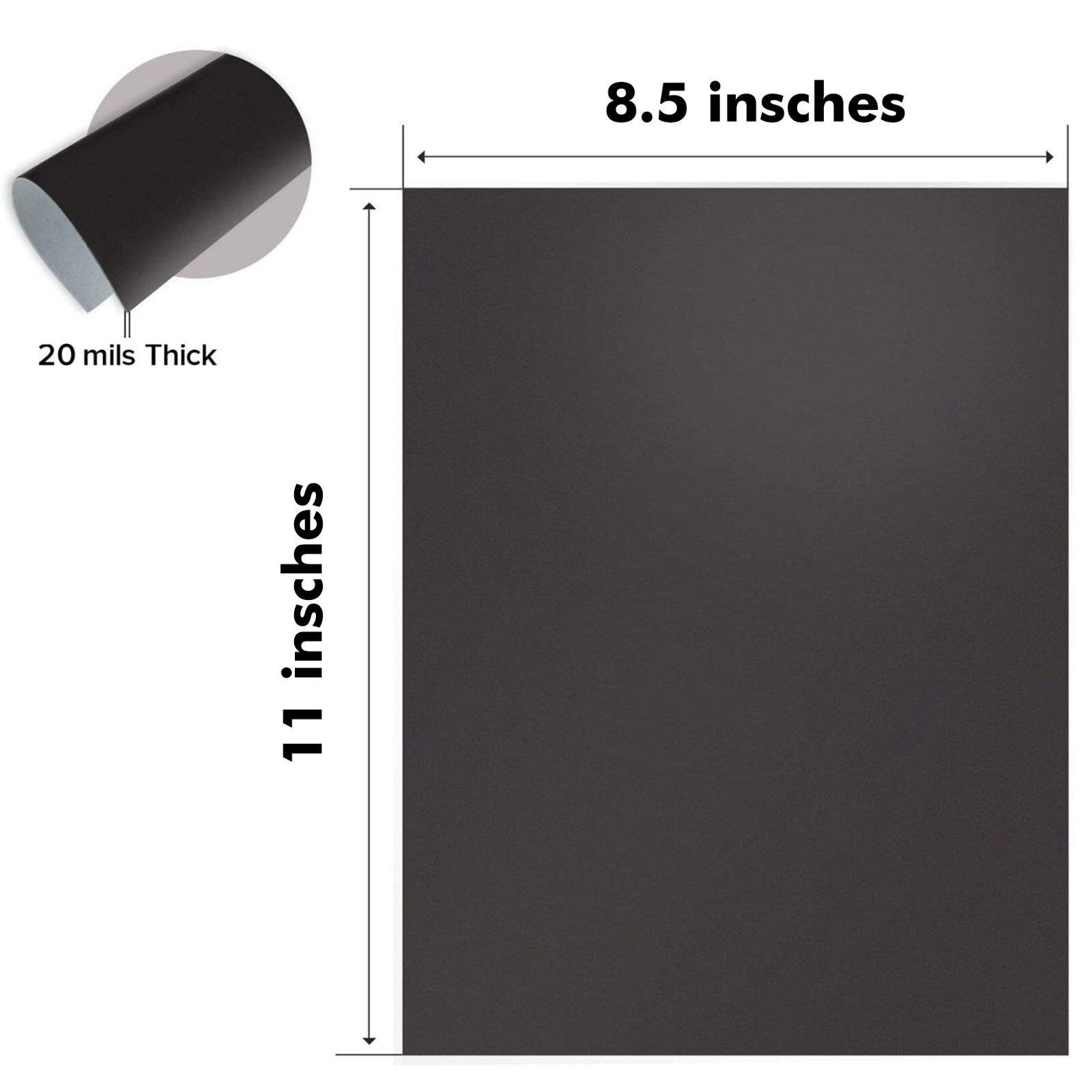 60 Pcs 8.5 x 11 Inch Strong Flexible Self-Adhesive Magnetic Sheets 20Mil Thick