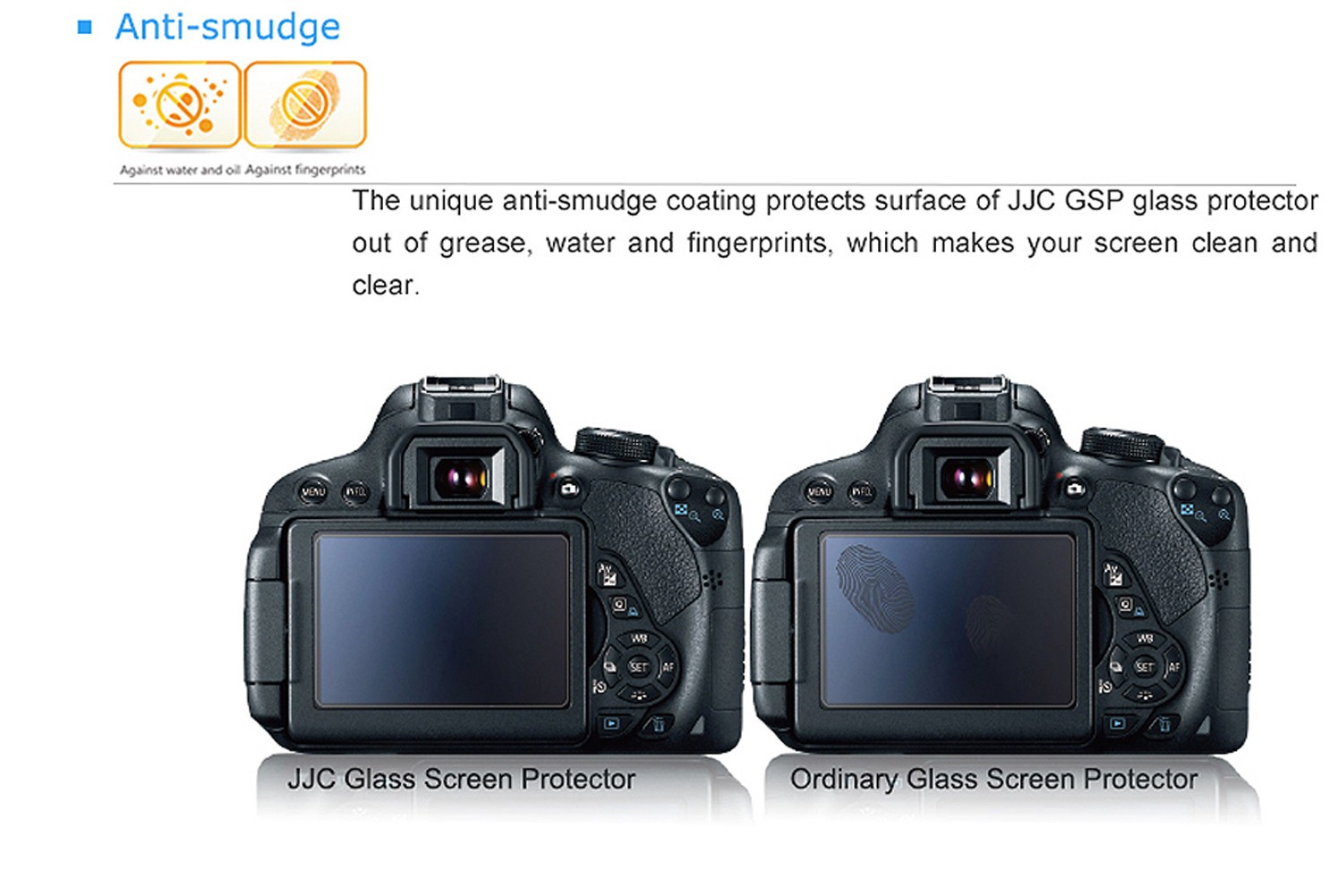 2 Pcs JJC Ultra-thin TEMPERED Glass LCD Protector Canon 7D Mark II 7DII