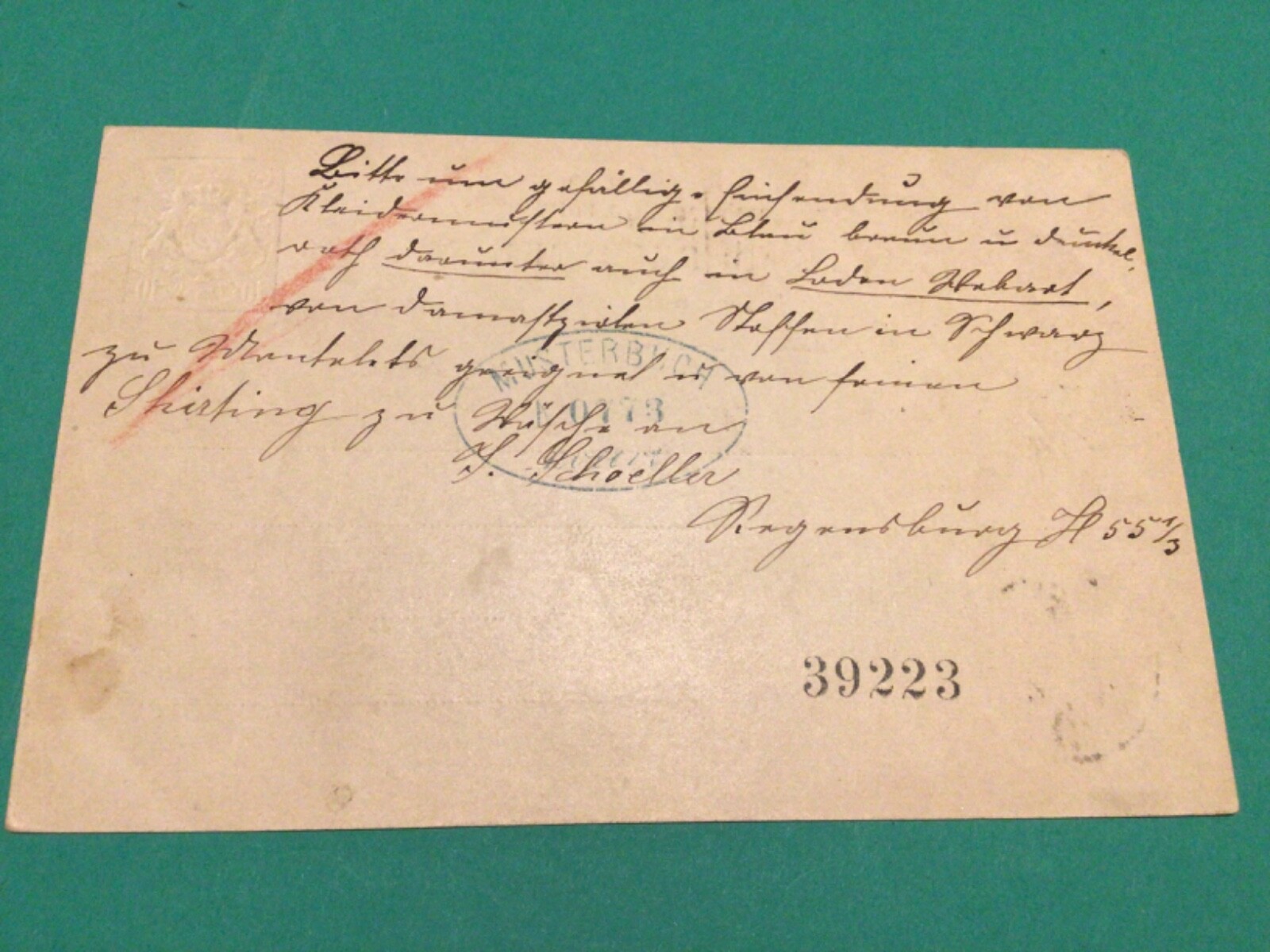 Germany Bavaria 1885 Regensburg to Berlin used postcard A18047