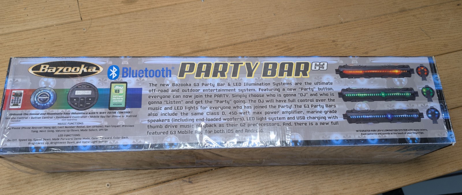 Bazooka Bluetooth Party Bar G3 w/ Double-Side RGB Illumination 24" (BPB24-DS-G3)