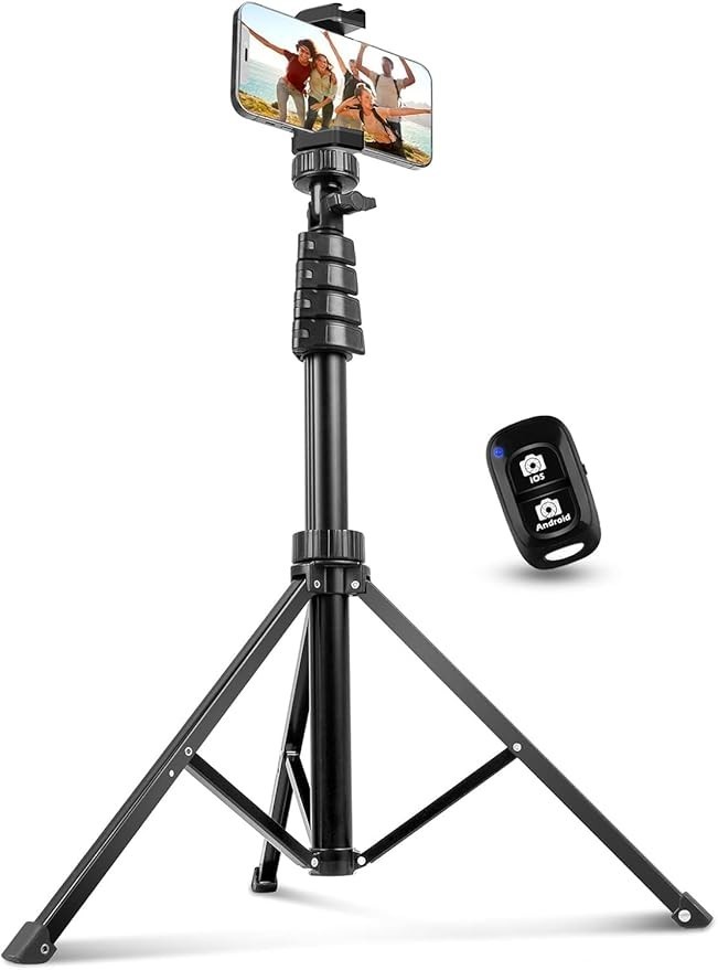 62“ Lightweight Phone Tripod w/Remote, Adjustable Perfect for Vlogging &Selfies