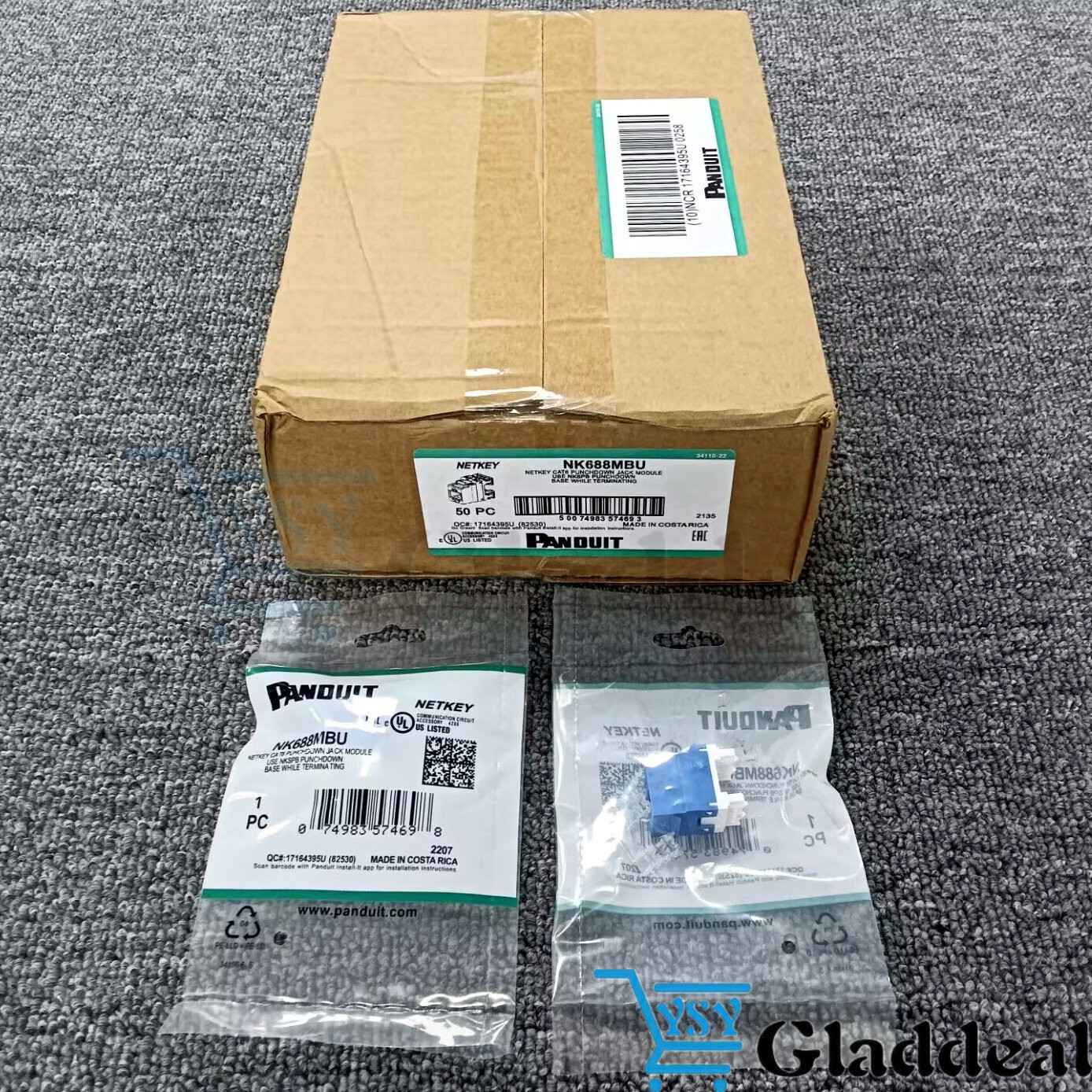 For Panduit NetKey NK688MBU Cat6 Keystone Jack Blue Module BOX OF 50