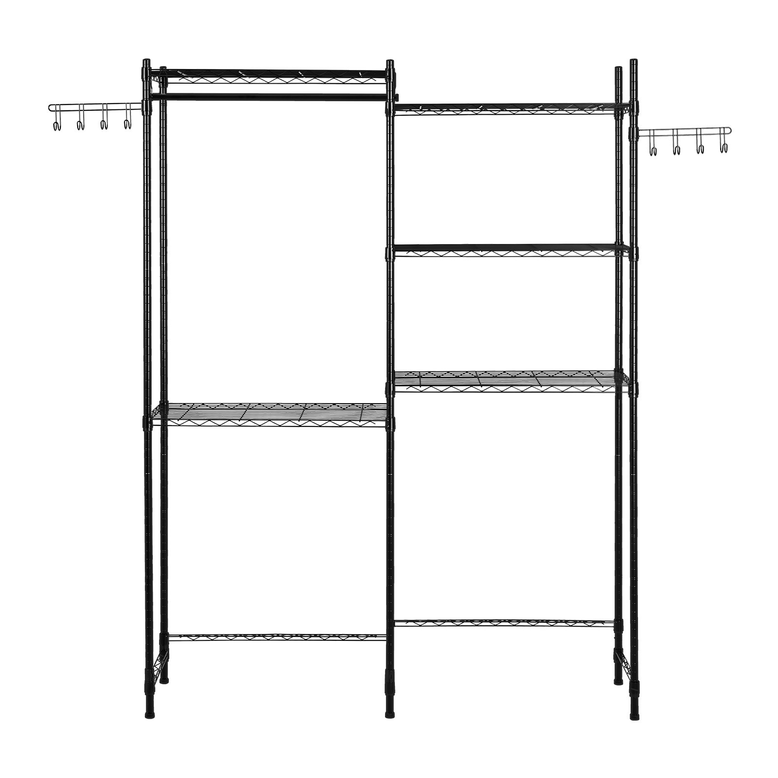 VEVOR Over Washer and Dryer Storage Shelf Two Row 5 Tiers Washer Rack Black
