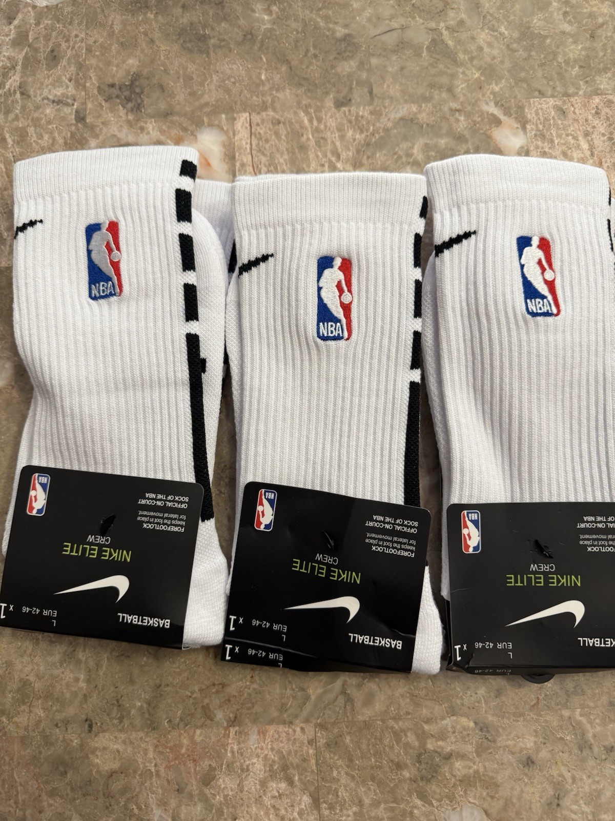Nike NBA Elite DRI-FIT  Socks  3 Pair Large