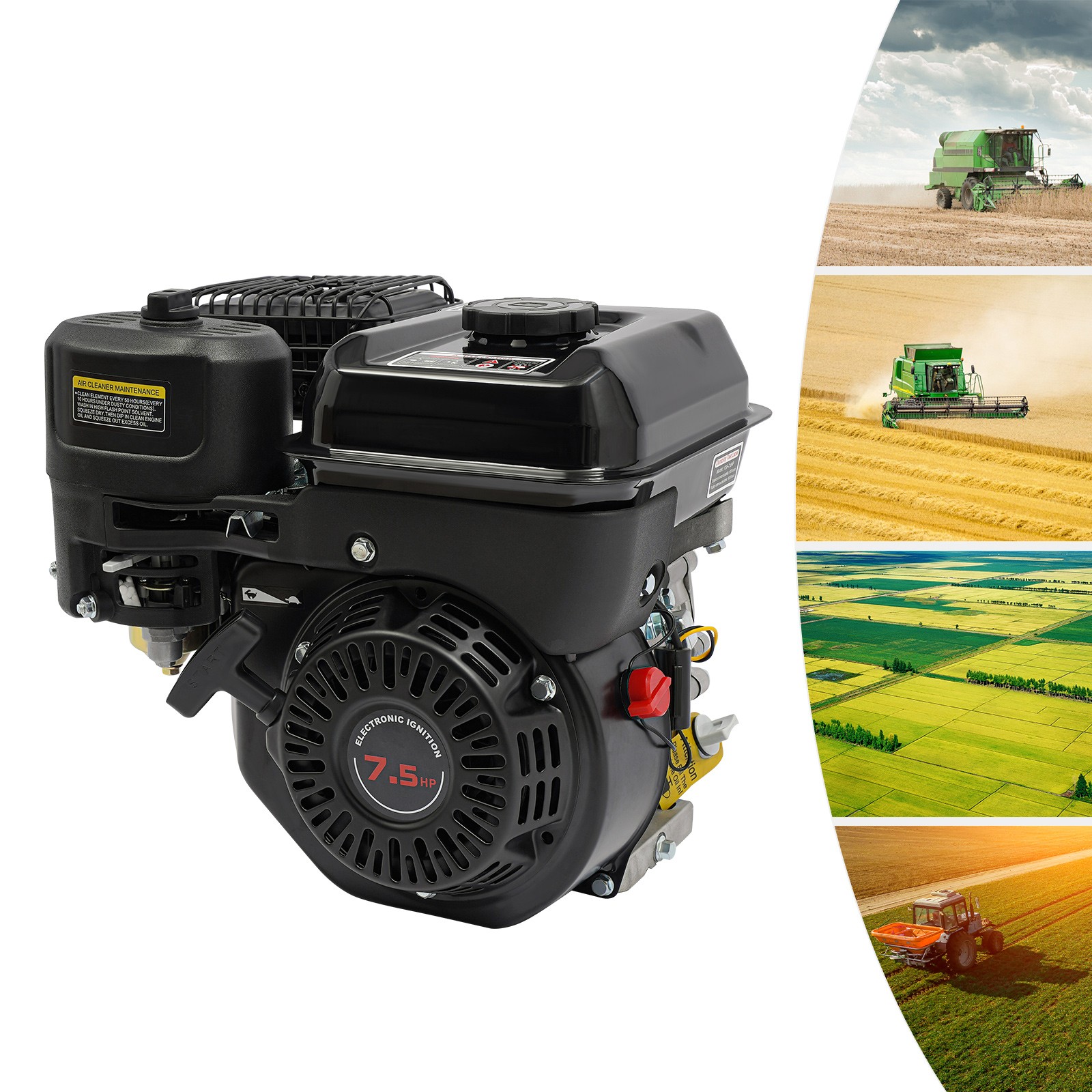 212cc 7.5hp 4-stroke Gasoline Engine Steel Start Engine Manual