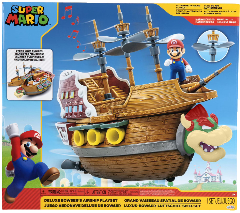 Nintendo Super Mario Deluxe Bowsers Airship 2.5 inch Action Figure Playset