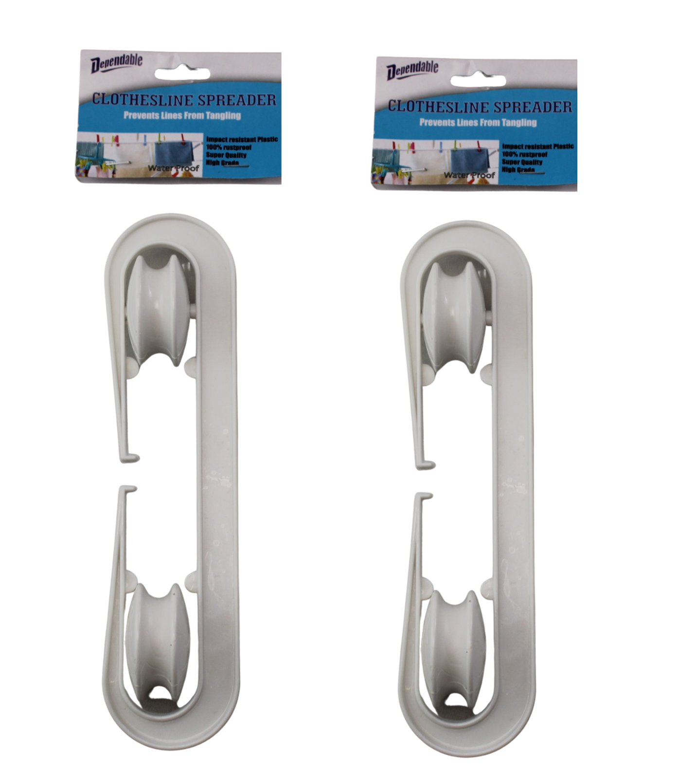 2 Pack Plastic Clothesline Spreader Rustproof Impact Resistant