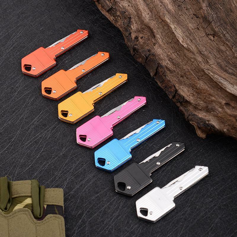Portable Outdoor Survival Pocket Folding Key Shape Mini Key Chain Knife Camping