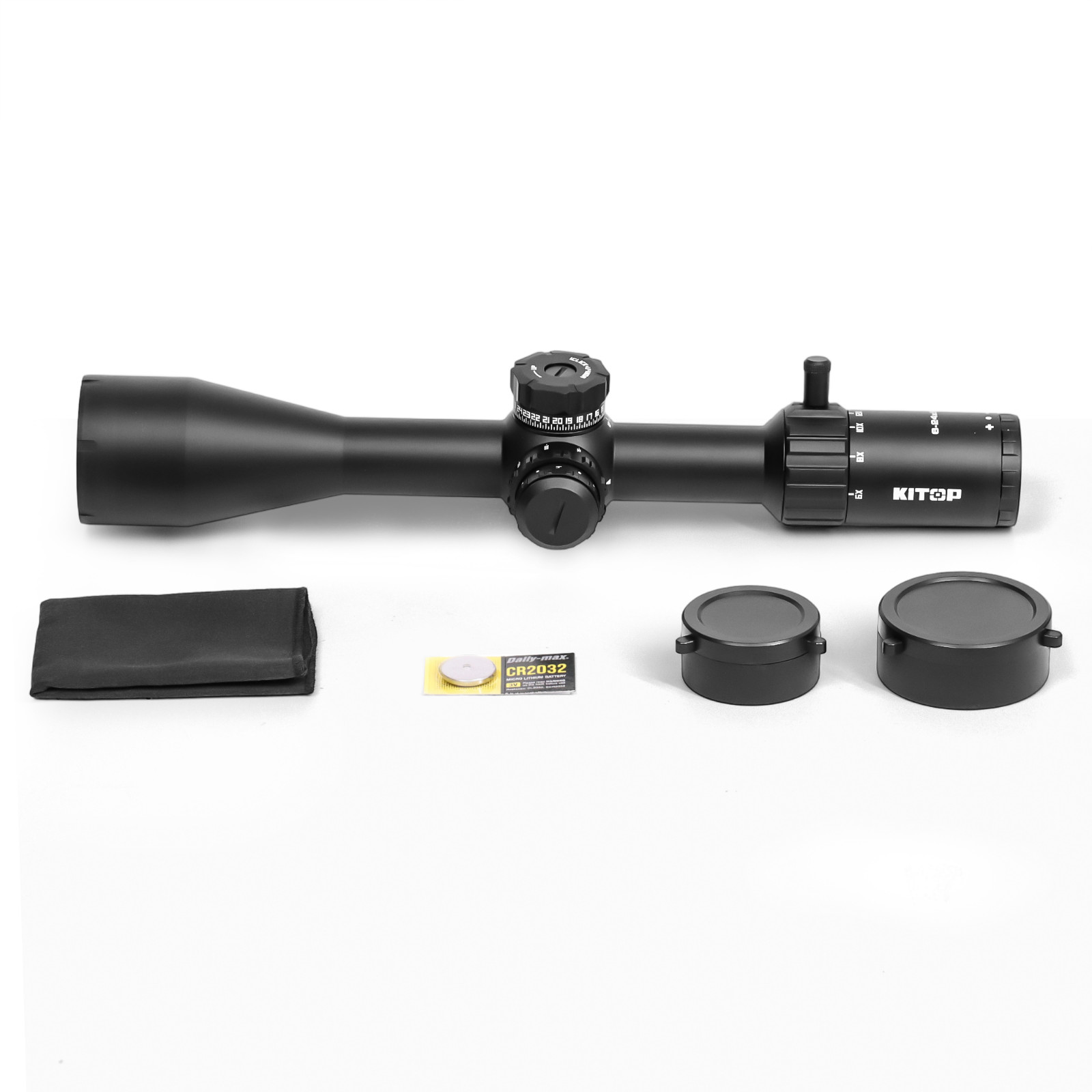 KiTOP Optics 6-24x50mm Crosshair Rifle Scope w/ FFP Illuminated MOA Reticle