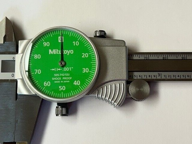 6" DIAL CALIPER .001" GRAD. MITUTOYO 505-742-53J GREEN FACE