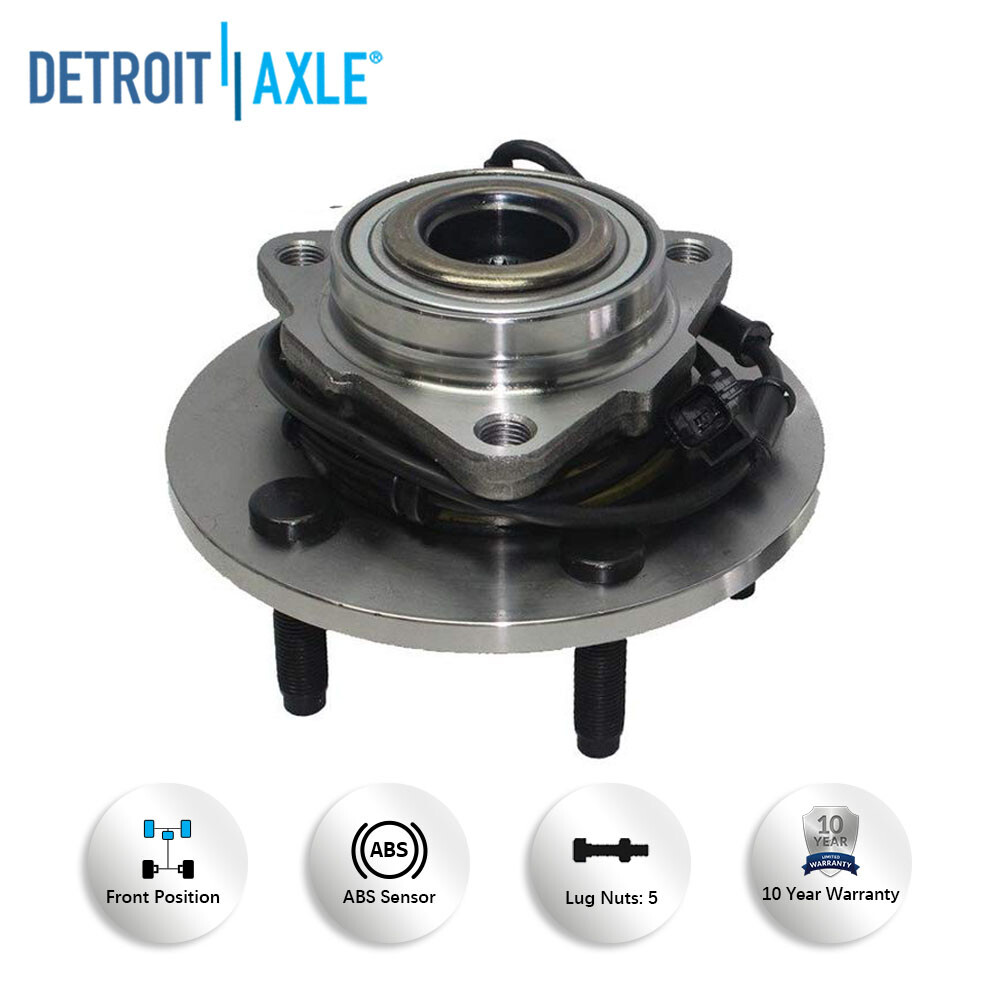 Pair (2) Front Wheel Hub and Bearings for 2002-2005 Dodge Ram 1500 w/ ABS 5LUGS