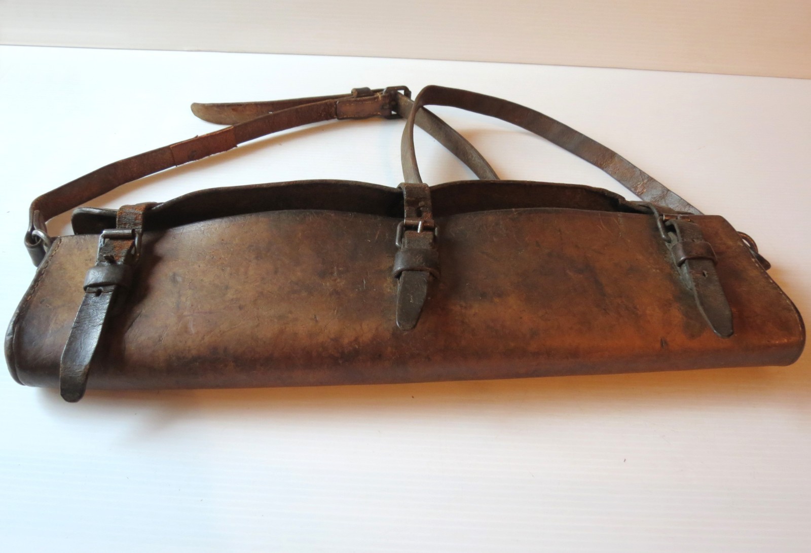 Antique Leather Cartridge Box Case Civil War Era 17 3/4" L