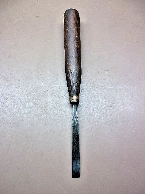 Antique Signed Cast Steel 7/16" Straight Edge Wood Paring Chisel 10 3/4" SHARP!