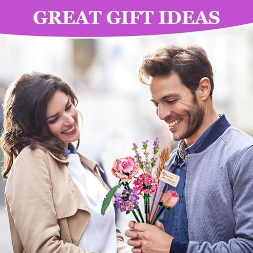 NEW!FULL SET Flower Bouquet 7 Stems Building Kit Botanical Collection 547 pieces