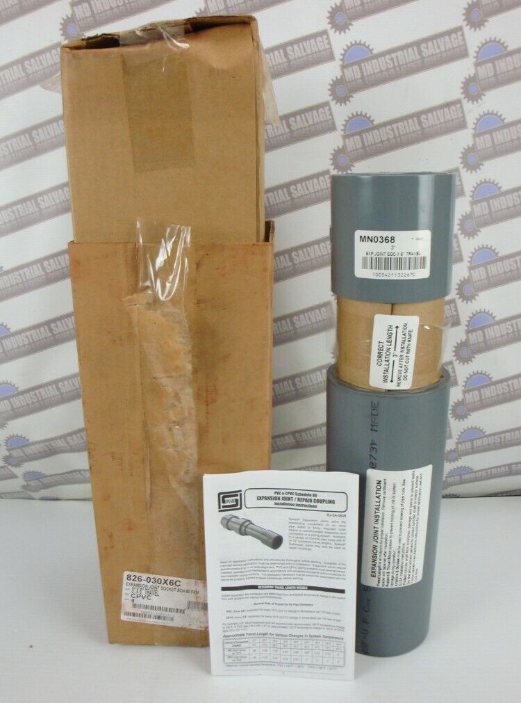 SPEARS SCH 80 3"x 6" CPVC Expansion Joint 826-030X6C (NEW in BOX) MN0368