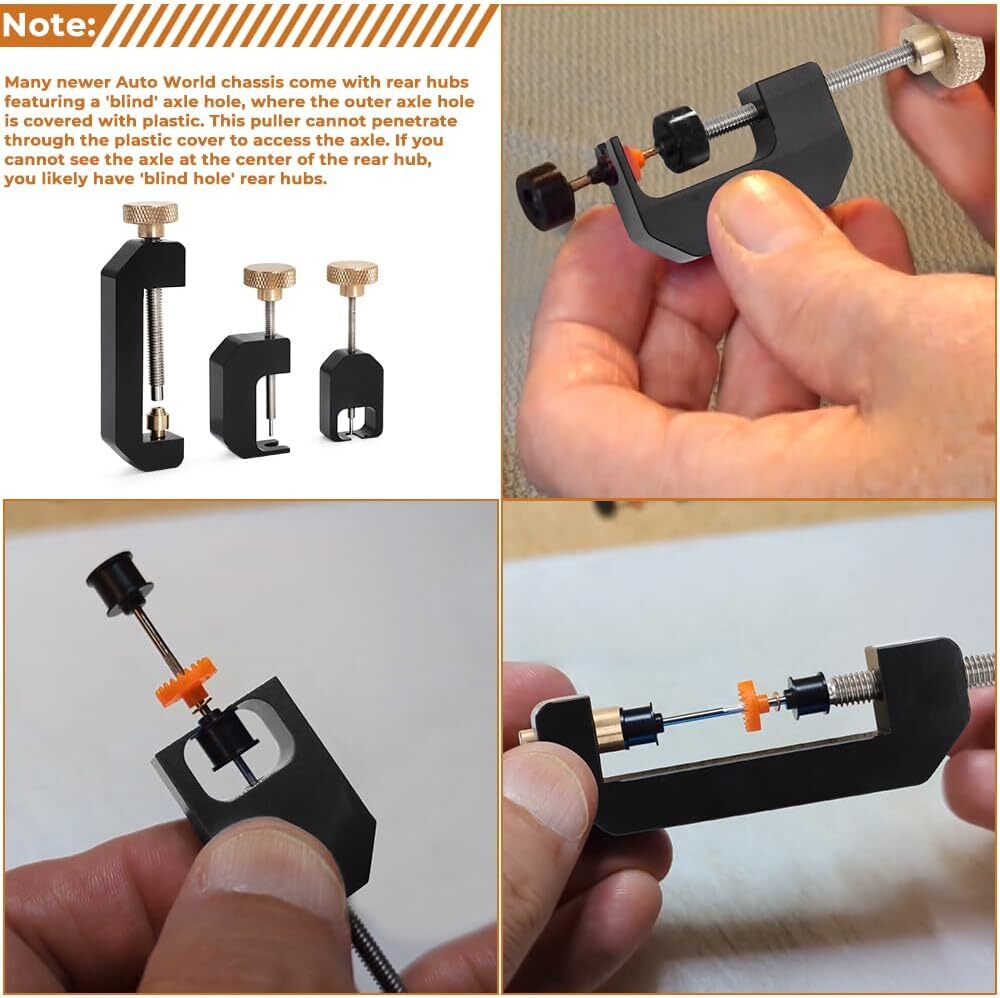 HO Slot Car Tool Wheel Hub Gear Press Wheel Hub Puller Crown Gear Puller Package