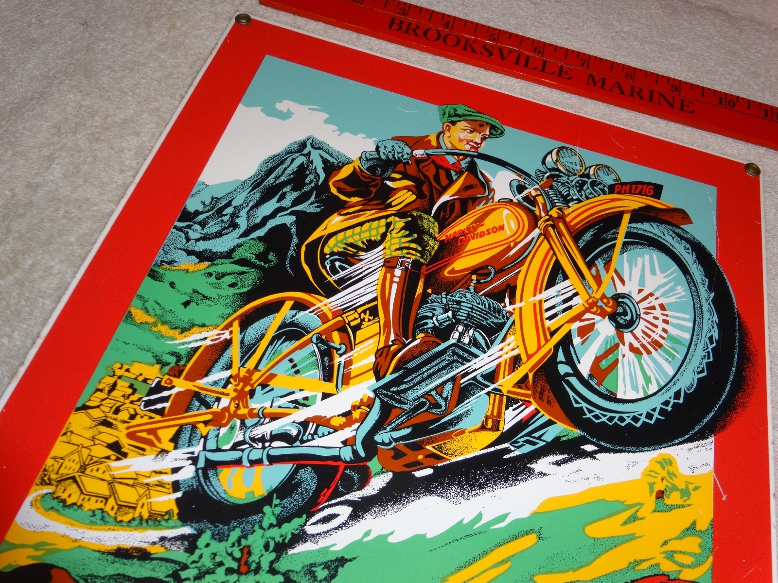 VINTAGE HARLEY DAVIDSON 1929 DL VL MOTORCYCLE 16" X 11" PORCELAIN METAL SIGN