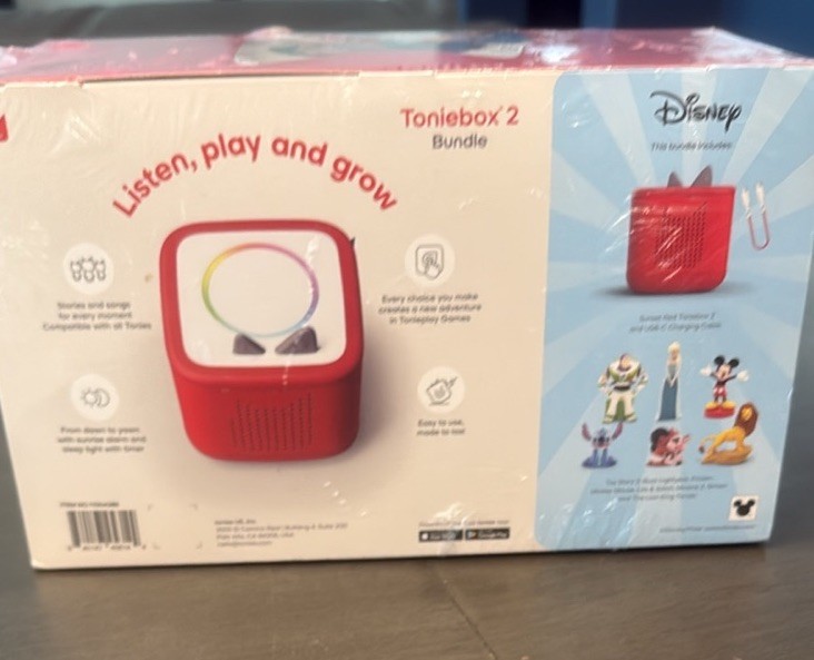 SEALED - Tonies Disney Toniebox 2 Bundle with 6 Tonies Sunset Red