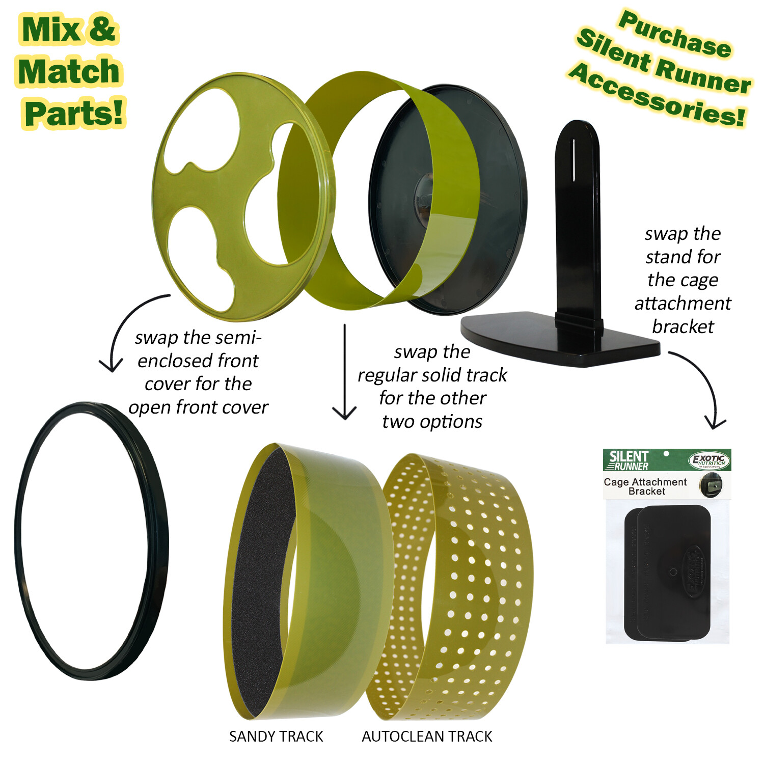 Silent Runner Wheel 12" Wide - Pet Exercise Wheel - Hedgehog, Sugar Glider, Rat