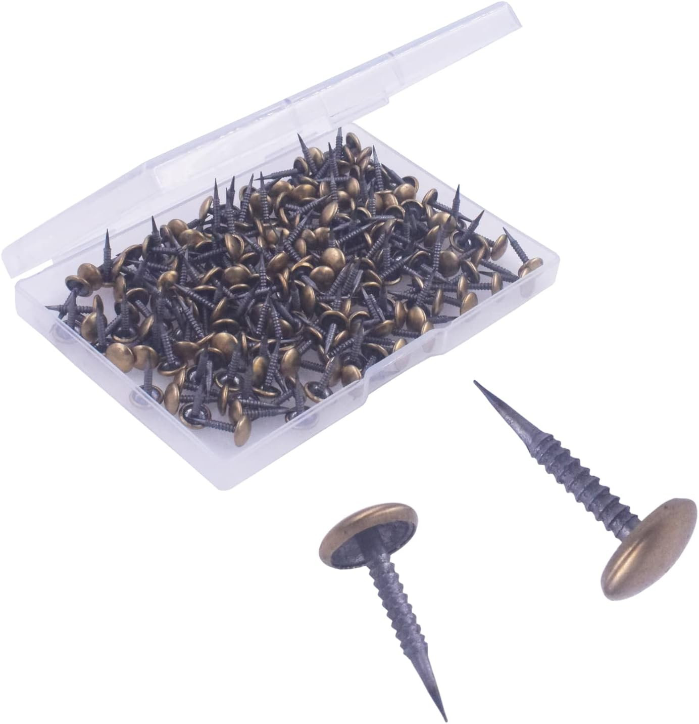 200pcs Antique Upholstery Tacks for Furniture, Sofa, Craft, Brass Coated