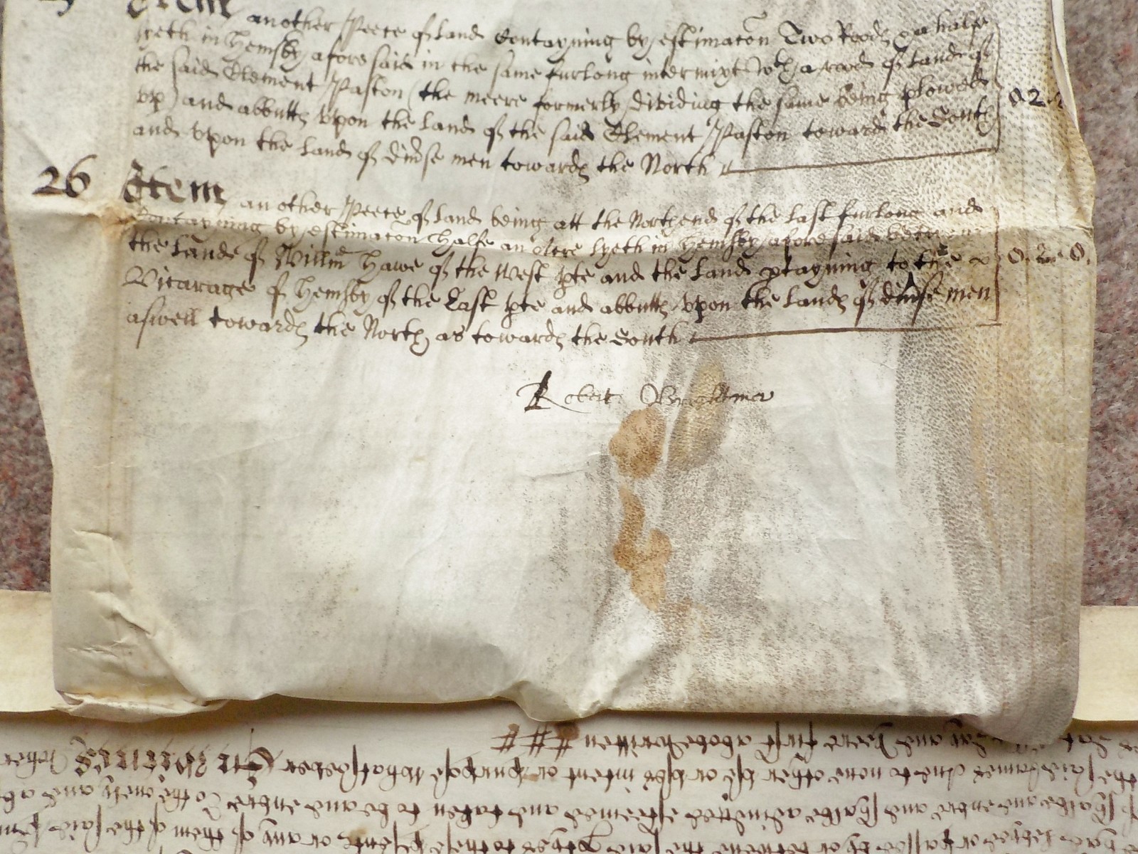 1657 Scratby Norfolk 17th century Vellum Deed Indenture detailed Vellum Schedule